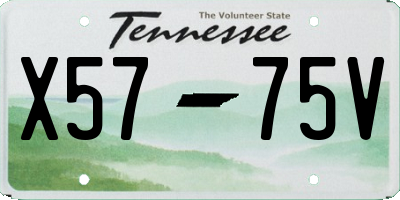 TN license plate X5775V
