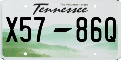 TN license plate X5786Q
