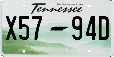 TN license plate X5794D