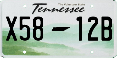 TN license plate X5812B