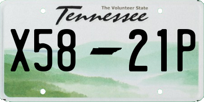 TN license plate X5821P