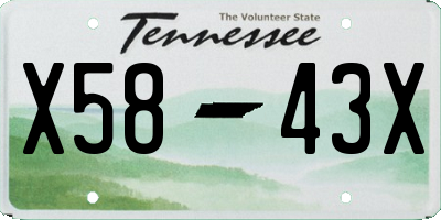 TN license plate X5843X