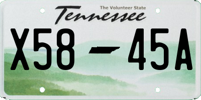 TN license plate X5845A
