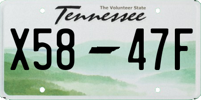 TN license plate X5847F