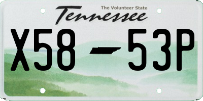 TN license plate X5853P