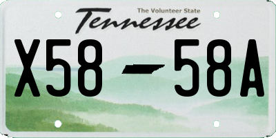 TN license plate X5858A