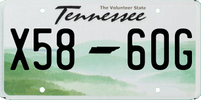 TN license plate X5860G