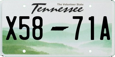 TN license plate X5871A