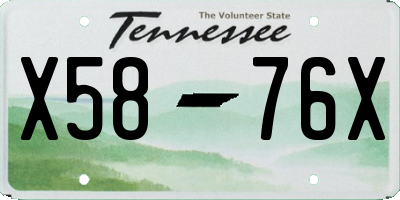TN license plate X5876X