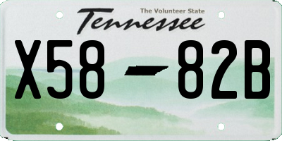 TN license plate X5882B
