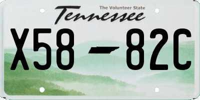 TN license plate X5882C