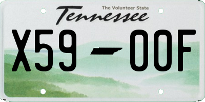 TN license plate X5900F