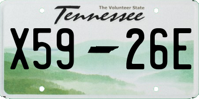 TN license plate X5926E