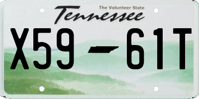 TN license plate X5961T