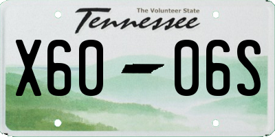 TN license plate X6006S