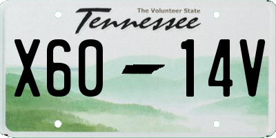 TN license plate X6014V