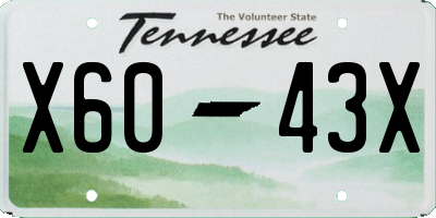 TN license plate X6043X