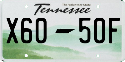 TN license plate X6050F
