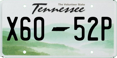 TN license plate X6052P