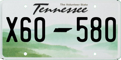 TN license plate X6058O