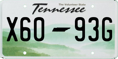 TN license plate X6093G