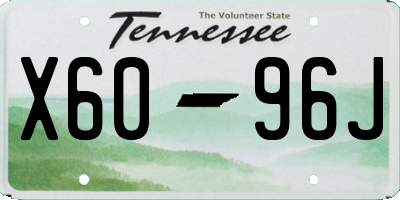 TN license plate X6096J
