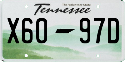TN license plate X6097D