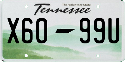 TN license plate X6099U