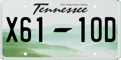 TN license plate X6110D
