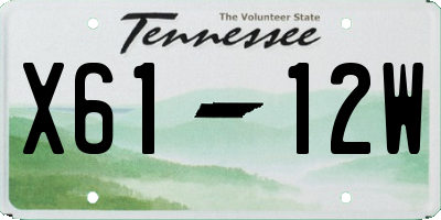TN license plate X6112W