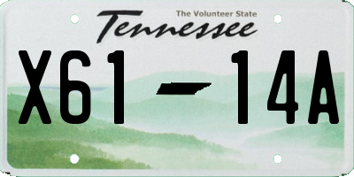 TN license plate X6114A