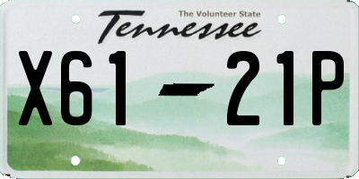 TN license plate X6121P
