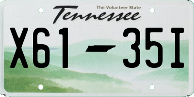 TN license plate X6135I