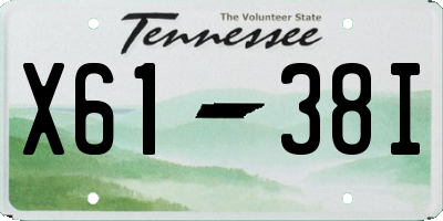 TN license plate X6138I