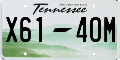 TN license plate X6140M