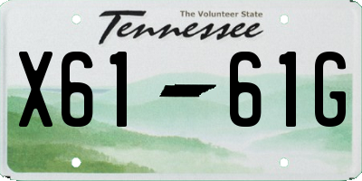 TN license plate X6161G