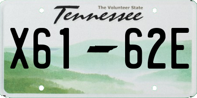 TN license plate X6162E