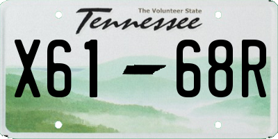 TN license plate X6168R