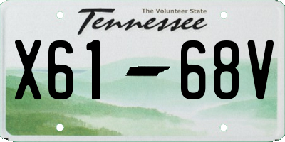 TN license plate X6168V