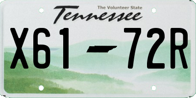 TN license plate X6172R