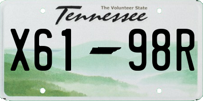 TN license plate X6198R
