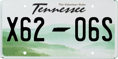 TN license plate X6206S
