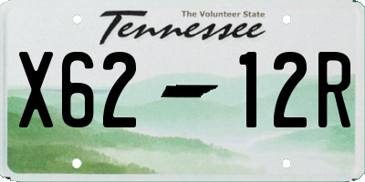 TN license plate X6212R