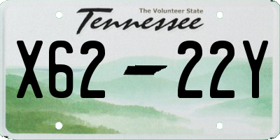TN license plate X6222Y