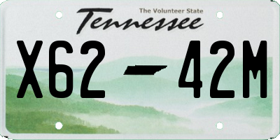 TN license plate X6242M