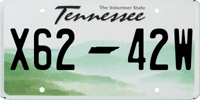 TN license plate X6242W