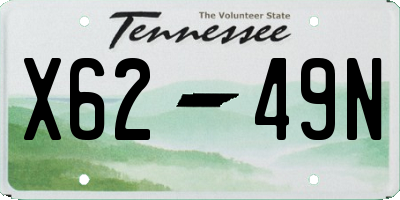 TN license plate X6249N