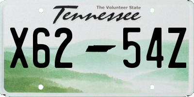 TN license plate X6254Z