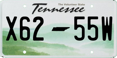 TN license plate X6255W