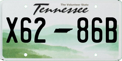 TN license plate X6286B